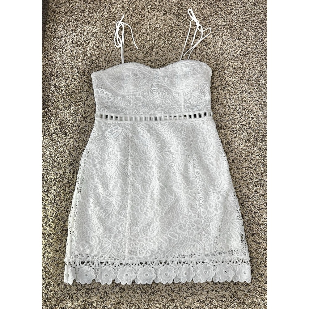 Forever 21 Floral Lace Corset Dress Size Medium White‎ Fairy Cottagecore
